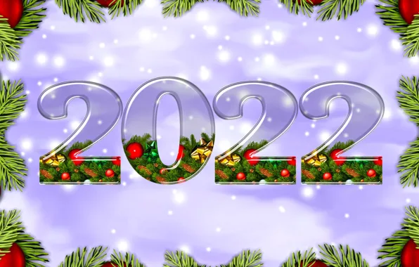 Bombki, Gałązki, Nowy Rok, 2022, Data