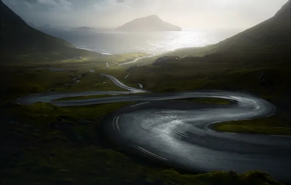 Картинка дорога, море, берег