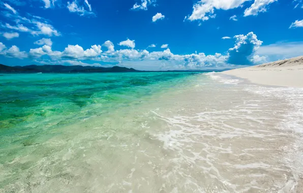 Картинка лето, океан, поляж, British Virgin Islands, Sandy Cay Island