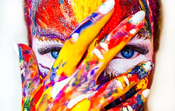 Взгляд, крупный план, белый фон, голубые глаза, close-up, blue eyes, look, white background