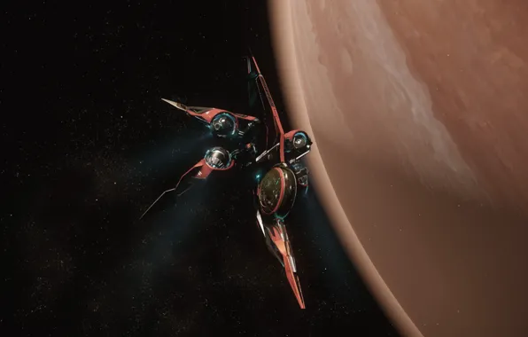 Космос, поверхность, планета, звездолет, Star Citizen, Khartu-Al