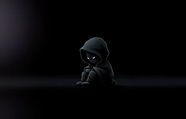 Темный фон, Минимализм, Мальчик, Minimal, Hoodie, Boy, Dark Soul, Темная душа