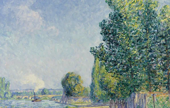 Пейзаж, картина, Francis Picabia, Франсис Пикабиа, Приход Осени. Вильнёв-Сюр-Йонна