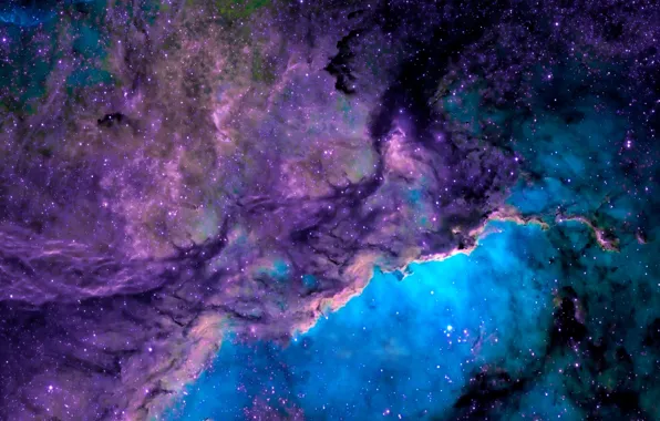 Картинка фиолетовый, звезды, туманность, nebula, очарование