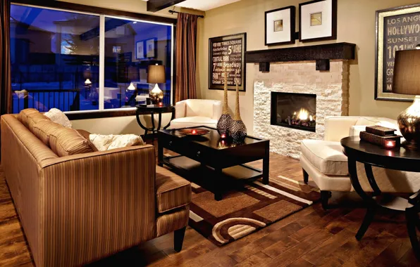 Цвета, дизайн, стиль, стол, комната, диван, огонь, мебель