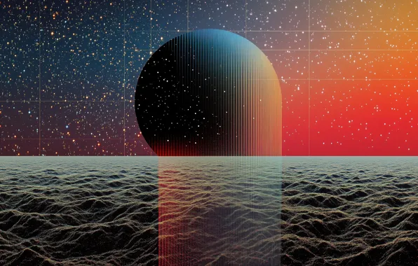 Картинка lights, abstract, retro, futurism, neon, retrowave, patt