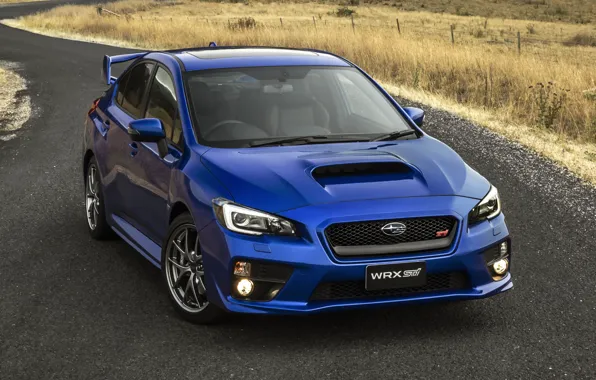 Дорога, Subaru, WRX, синяя
