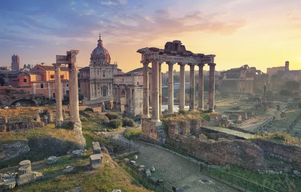 Картинка city, город, Рим, Италия, руины, Italy, panorama, Europe