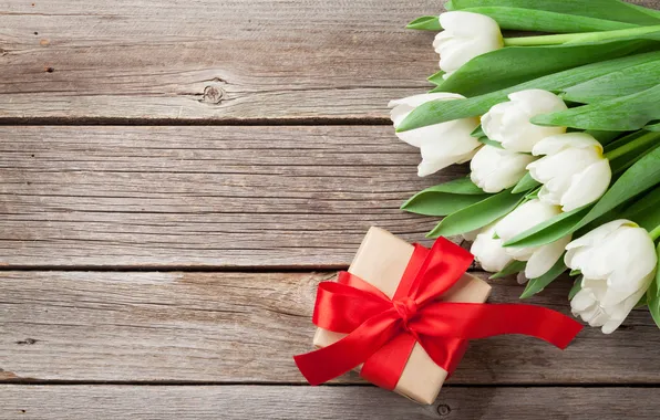 Цветы, букет, тюльпаны, white, wood, flowers, tulips, spring