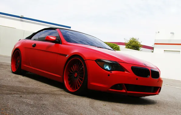 Картинка красный, тюнинг, bmw, бмв, red, диски, e63, 650