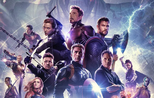 Картинка Scarlett Johansson, Халк, Железный человек, Капитан Америка, Тор, Robert Downey Jr., Chris Hemsworth, Черная Вдова