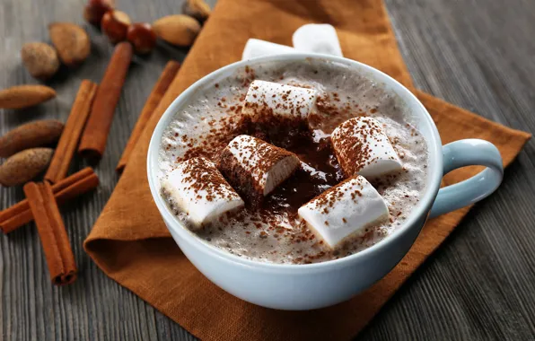 Кофе, чашка, сладкое, sweet, coffee, milk, маршмеллоу, Marshmallow