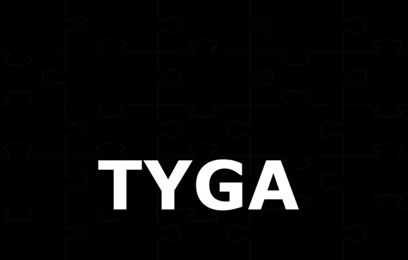 Надпись, мозайка, черный фон, музыкант, рэп, Tyga