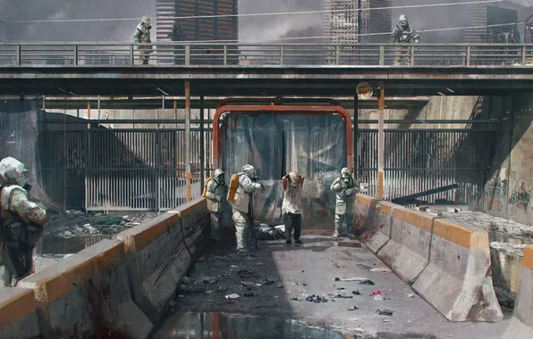Машины, город, стена, апокалипсис, эпидемия, зона, The Last of Us, территория