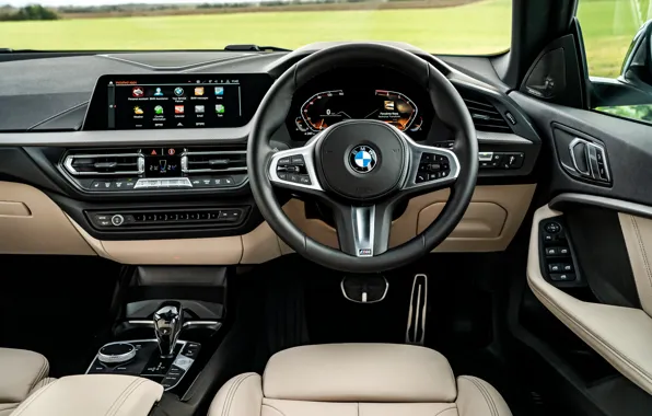 BMW, руль, салон, Gran Coupe, UK-spec, 2-Series, M Sport, 2020