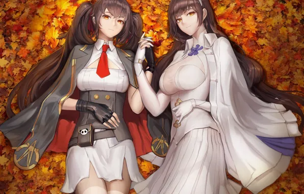 Осень, листья, арт, Girls Frontline, Девушки фронта