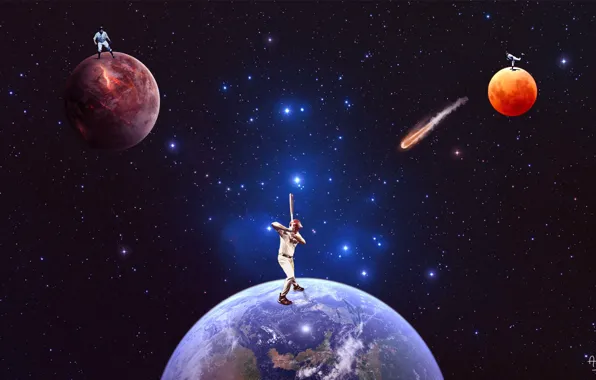 Бейсбол, Космос, Планеты, Space