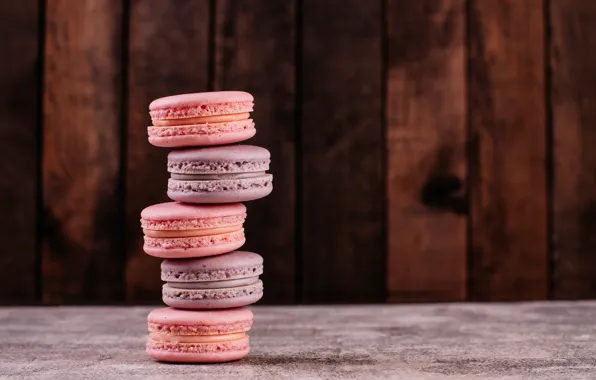 Печенье, розовое, macaroon, миндальное