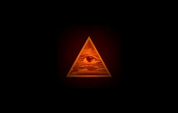 Картинка глаз, минимализм, abstract, пирамида, pyramid