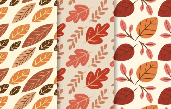 Фон, текстура, листочки, autumn, pattern, collection, Leaves