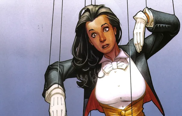 Девушка, волшебница, комикс, comics, марионетка, Zatanna, Затанна