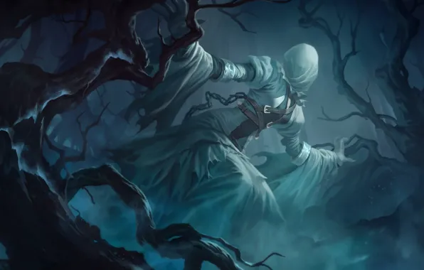 Лес, туман, призрак, леди, Legends of Runeterra