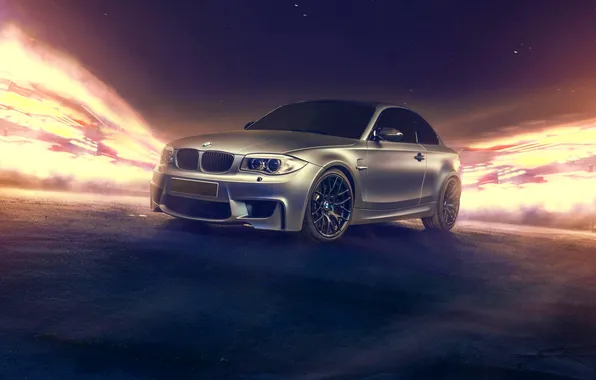 Картинка бмв, серебристый, BMW, перед, front, silvery, 1 Series
