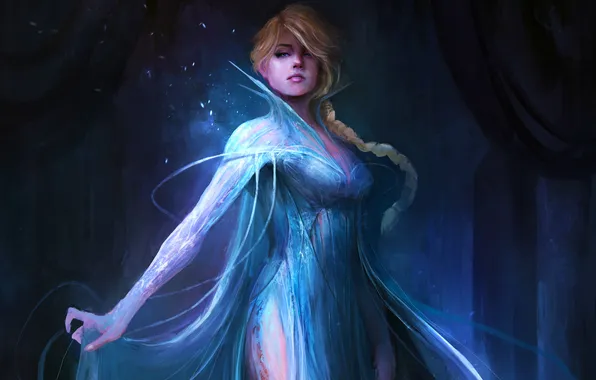 Девушка, платье, frozen, disney, elsa