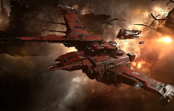 Туманность, станция, Космос, space, руины, битва, космический корабль, eve online