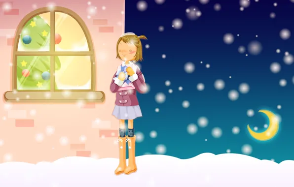Картинка зима, мечта, снег, уют, подарок, улица, новый год, рождество