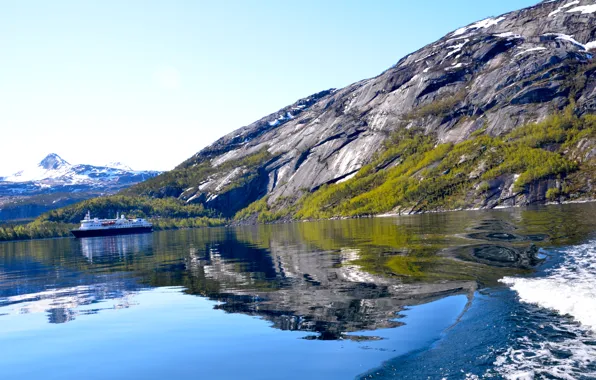 Картинка water, mountains, boat, Lake