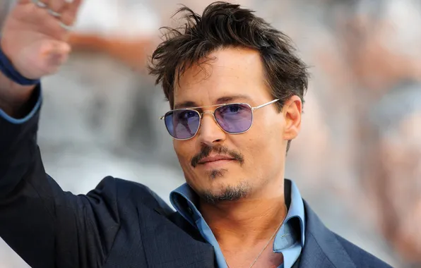 Фото, Johnny Depp, портрет, очки, Джонни Депп, актёр, пиджак