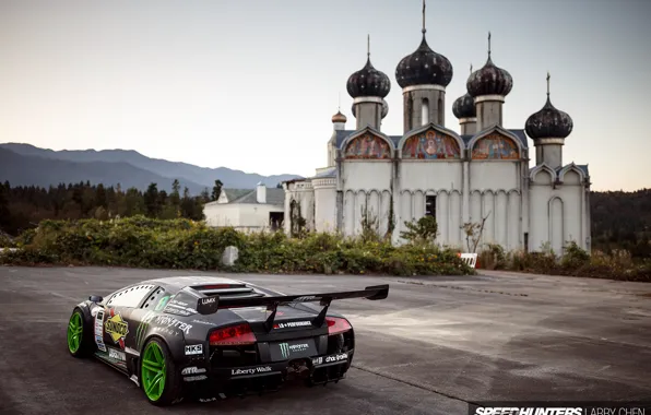 Lamborghini, тачки, церковь, ламборджини, Murcielago, мурсилаго, Murcilago LP640, monster energy