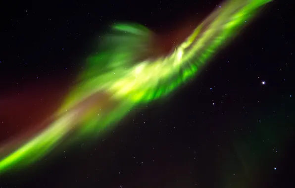 Небо, звезды, северное сияние, Skaftafell, Massive aurora