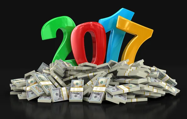 Картинка темный фон, фон, праздник, графика, новый год, гора, деньги, цифры