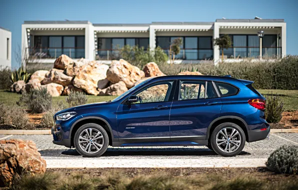 Картинка синий, камни, бмв, BMW, xDrive, паркетник, Sport Line, 2015