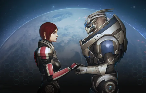 Картинка Mass Effect, bioware, Shepard, Garrus Vakarian