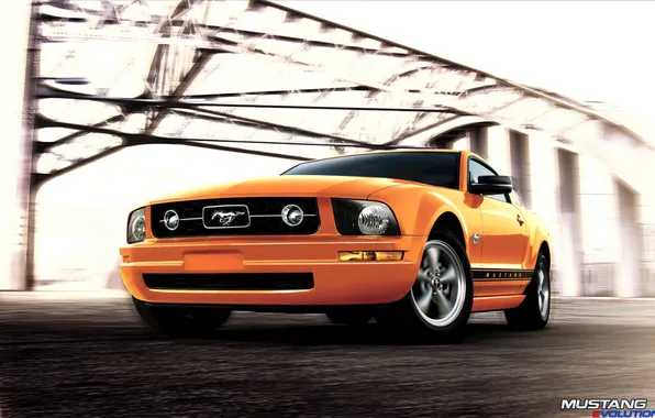 Mustang, ford, orange