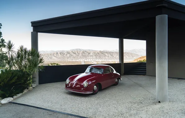 Porsche, 356, 1951, burgundy, Porsche 356 1300 Coupe