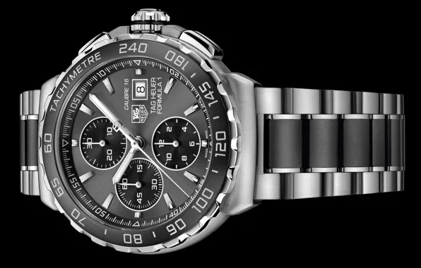 Время, стрелки, часы, ремешок, watch, хронометр, Automatic Chronograph, TAG Heuer Formula 1 Automatic Calibre 16