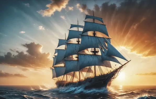 Океан, парусник, wallpaper, ocean, otherwise, sailing vesel