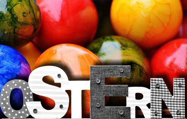 Картинка colorful, Пасха, rainbow, Easter, eggs, decoration, Happy, яйца крашеные