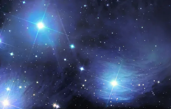 Космос, туманность, Tempel's Nebula, IC 349б, Merope nebulae, NGC 1435