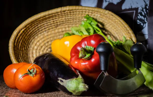 Peppers, vegetables, tomatos
