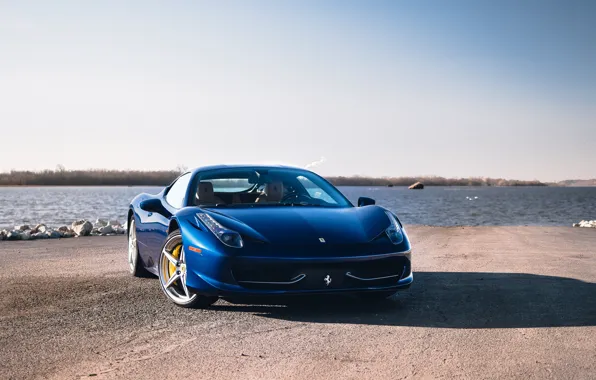 Ferrari, 458, blue, Italia