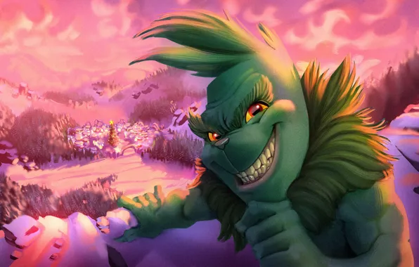 Рисунок, Рождество, Праздник, Christmas, Art, Characters, Grinch, Гринч