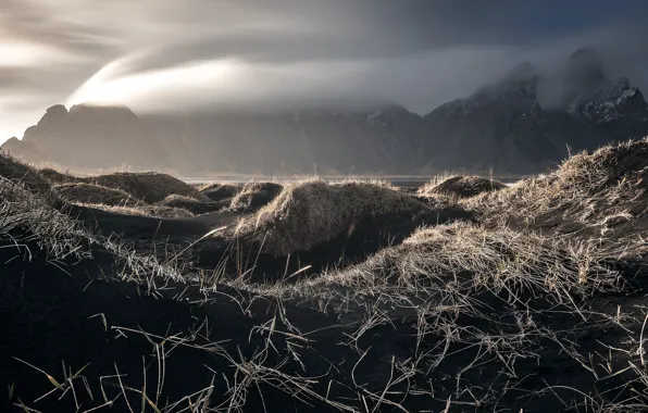 Природа, туман, Iceland, Auster-Skaftafellssysla
