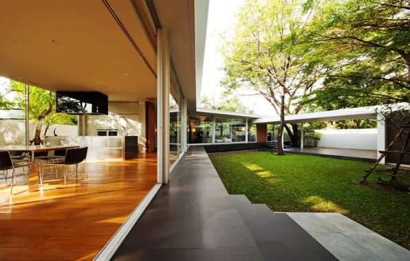 Пространство, интерьер, кухня, столовая, Bangkok, Residence Punya, by DBALP