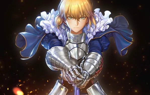 Взгляд, рыцарь, сейбер, Судьба ночь схватки, Fate / Stay Night