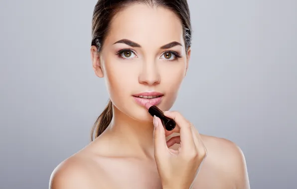 Nude, look, make up, lipstick